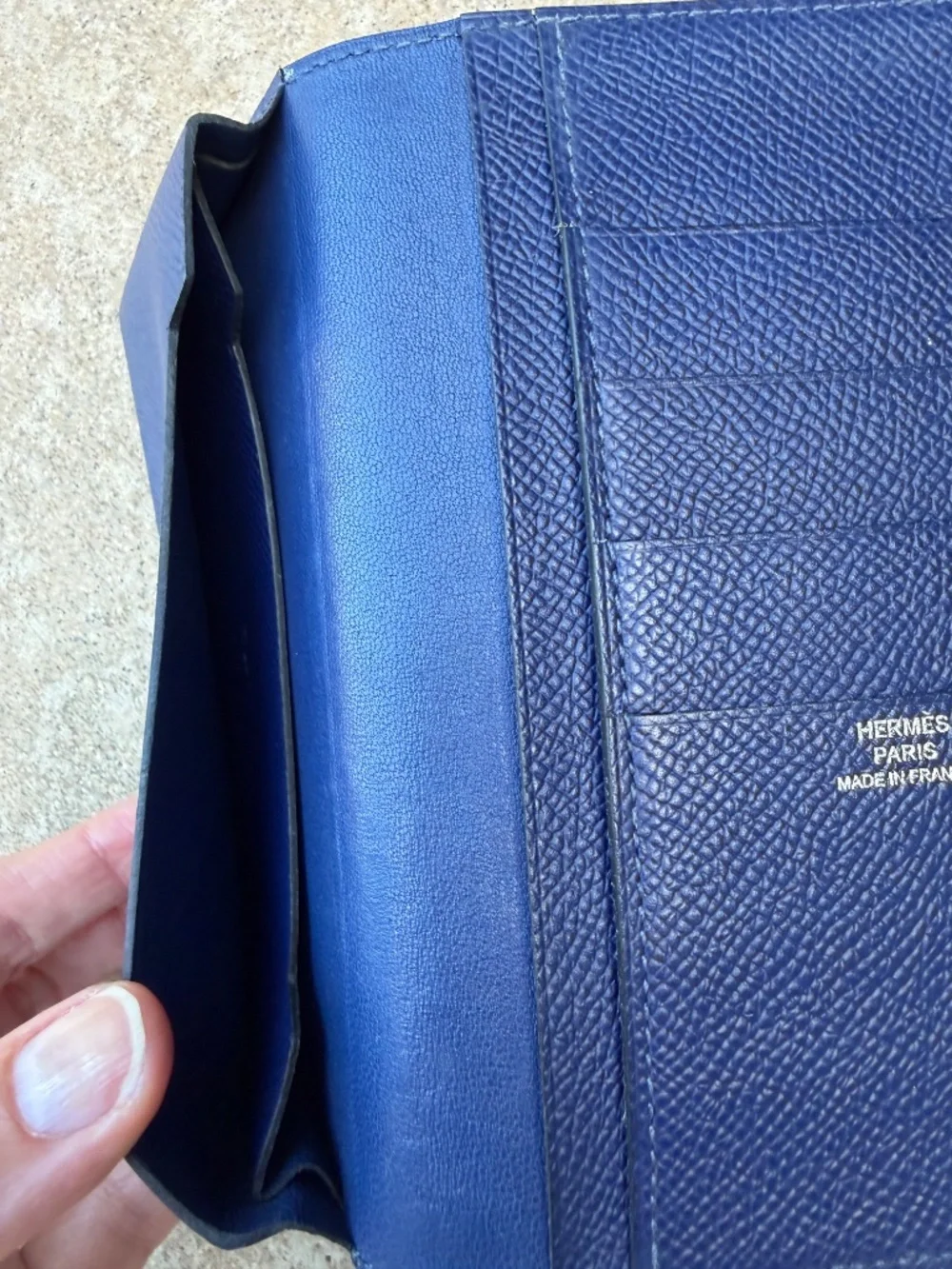 Hermes Bleu Indigo Calfskin Epsom SMART CLASSIC CASE